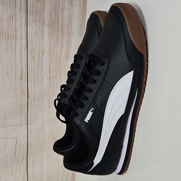 Puma Turino II Men's Lace Up Black and White Sneakers 12 - Picture 7 of 8